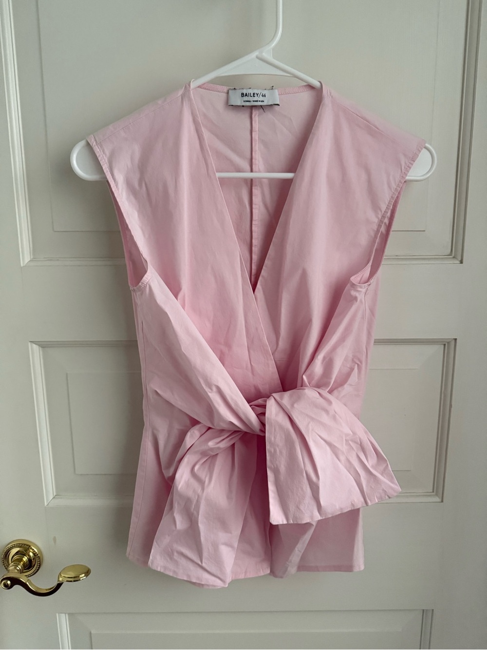 Bailey 44 Light Pink Sleeveless Wrap Tie Blouse
